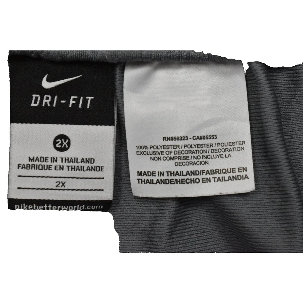 Nike Dri-Fit Women's 2X Gray Mesh Athletic Shorts Purple Trim Swoosh Logo